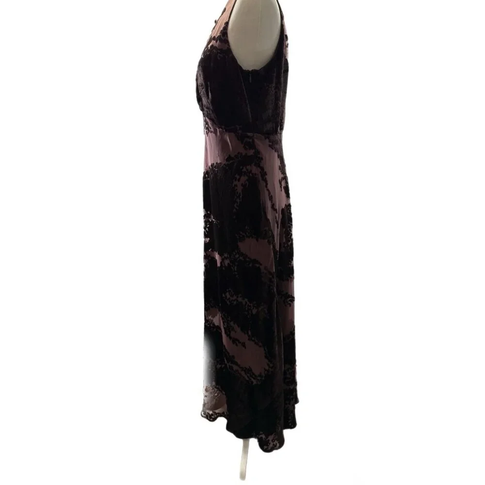 Vtg Carol Little‎ Velvet Burnout Maxi Dress 10 Gown Y2K Whimsigoth Fairy Sheer - Picture 5 of 16